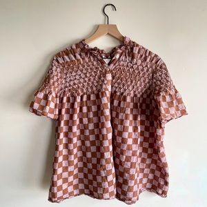 Olympia Etal- Nora Top in Lilac Check